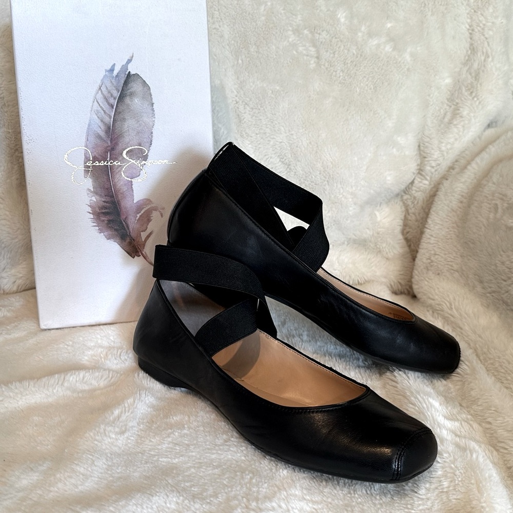 Jessica Simpson Mandalaye Ballet flat Black Leather Size 9